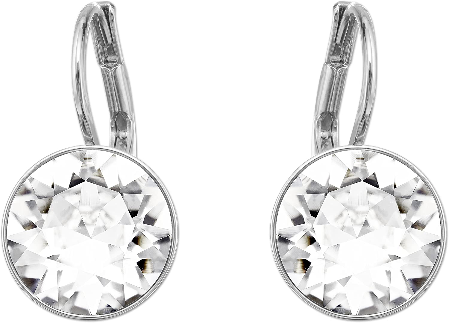 Swarovski Authentic Bella Rhodium Plated Charming White Pierced Mini Earrings