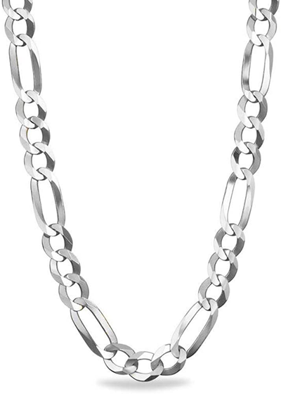 925 Sterling Silver 3.5MM - 8MM Figaro Link Chain Necklace - Silver Figaro Link Necklace for Men, Sterling Silver Necklace 18-30, Made in Italy, Men and Women, Genuine, Authentic