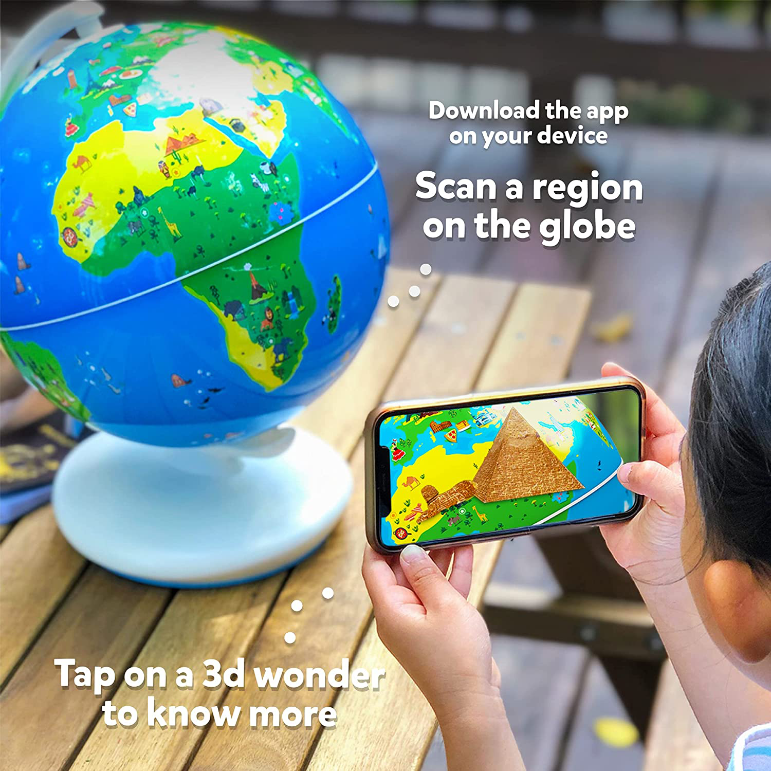 Orboot Earth by Playshifu (App Based): Interactive AR Globe for Kids, STEM Toy Ages 4-10, Educational Gift for Boys & Girls (No Borders, No Names on Globe)