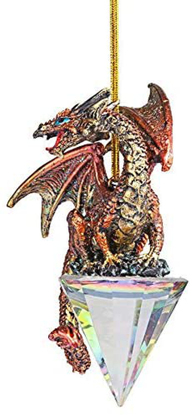 Design Toscano Diamond Dragon Gothic Holiday Christmas Ornament, Single, Full Color