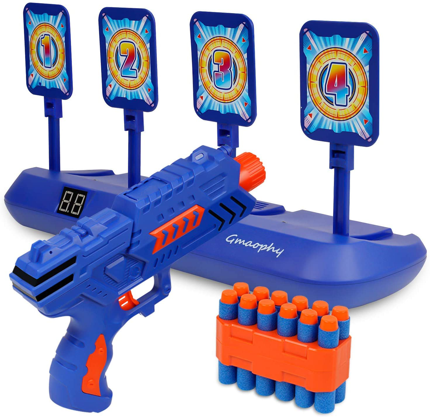 Digital Shooting Targets with Foam Dart Toy Shooting Blaster , 4 Targets Auto Reset Electronic Scoring Toys, Shooting Toys for Age of 5 6 7 8 9 10+ Years Old Kid Boys Girls, Compatible with Nerf Toys