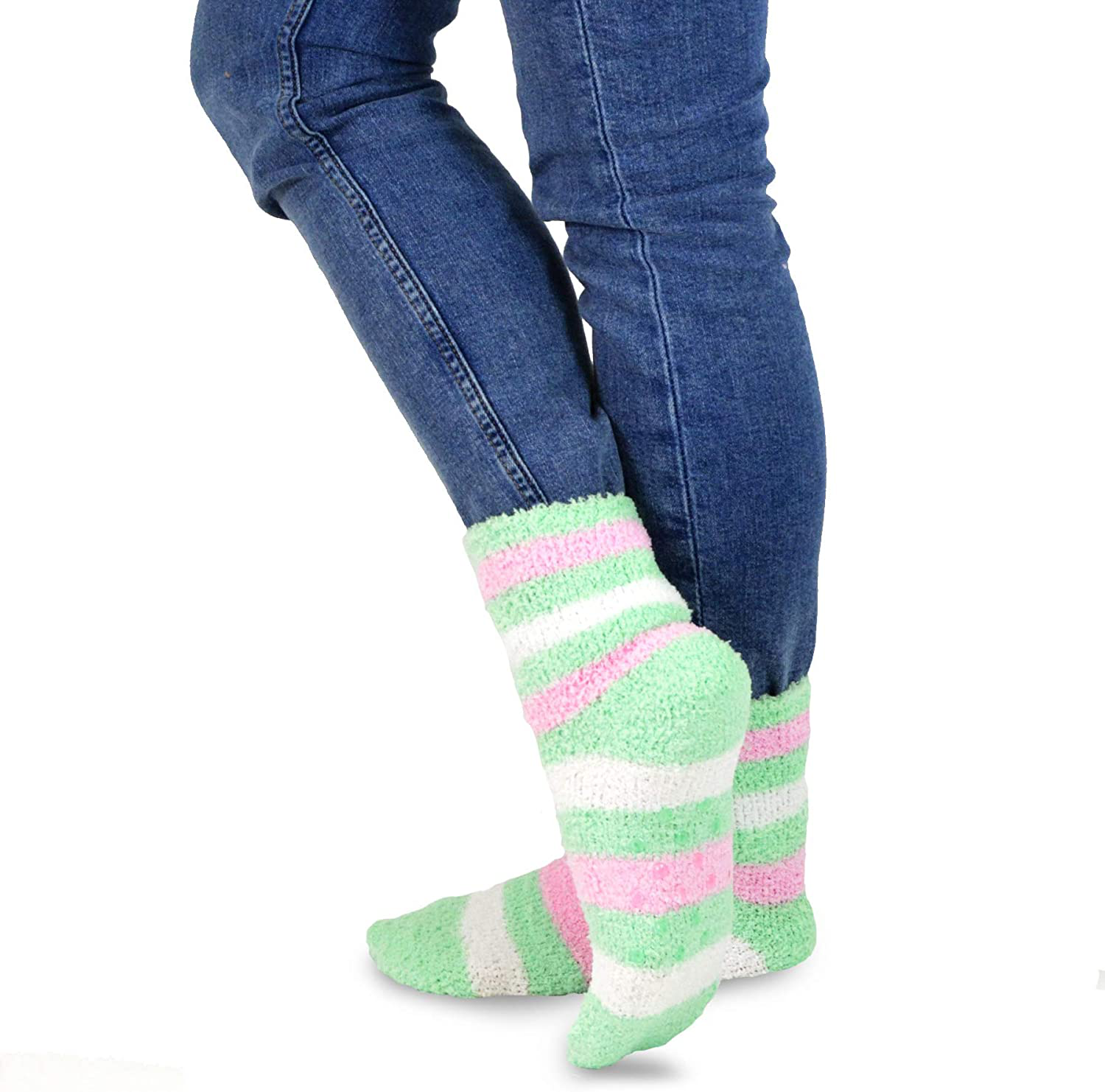 Teehee Winter Holiday Fun Fuzzy Crew Socks for Women 9-Pair with Gift Box