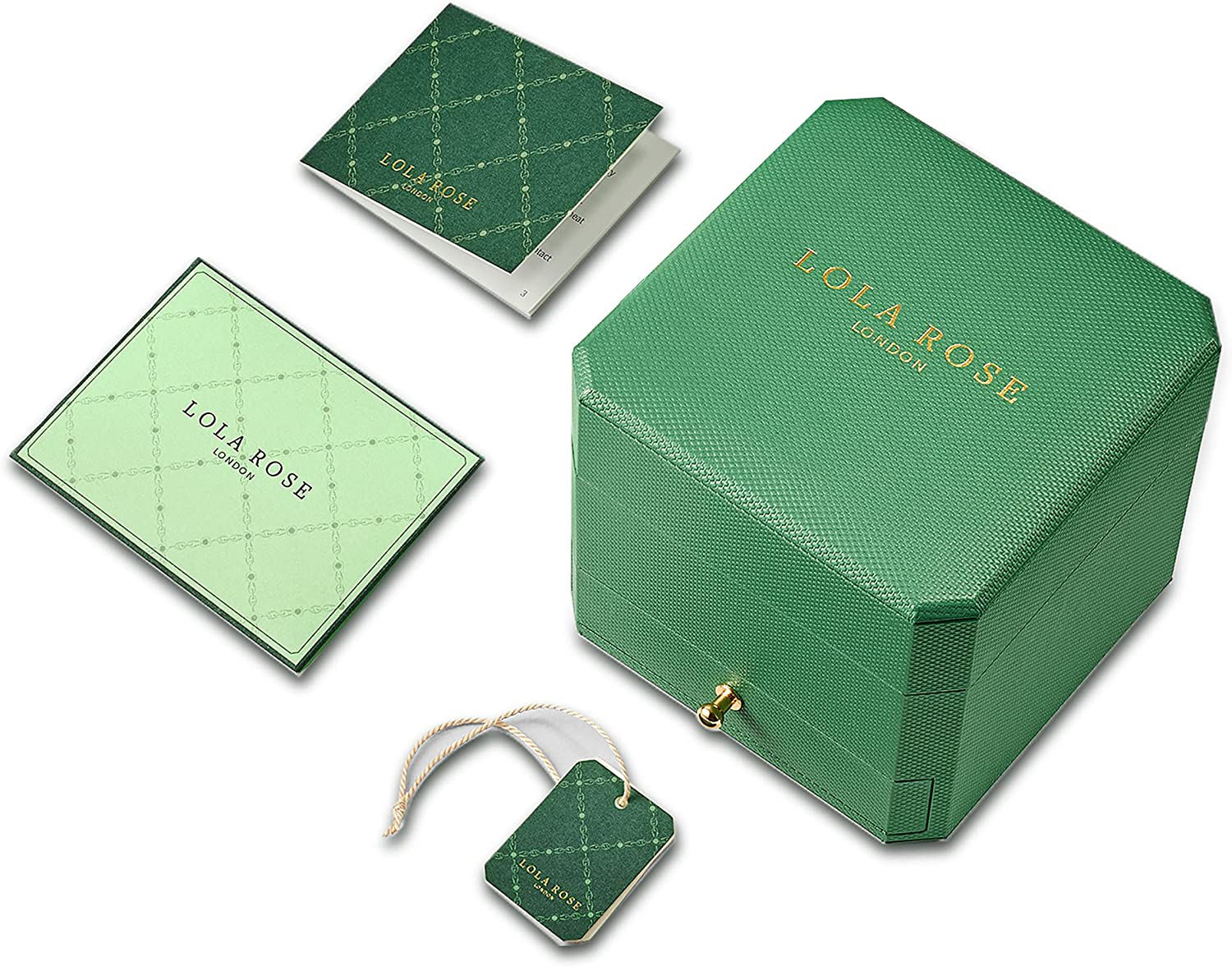 Lola Rose Women'S Natural Gemstone Dial with Genuine Leather Strap Watch