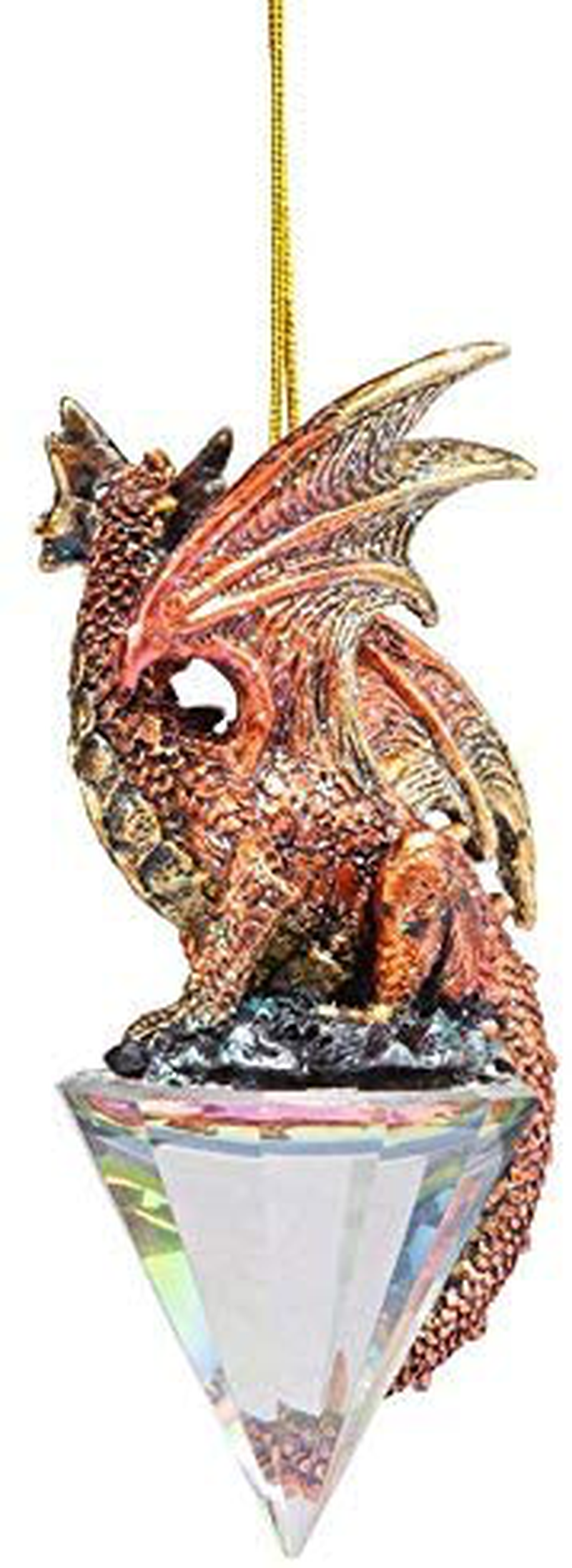 Design Toscano Diamond Dragon Gothic Holiday Christmas Ornament, Single, Full Color