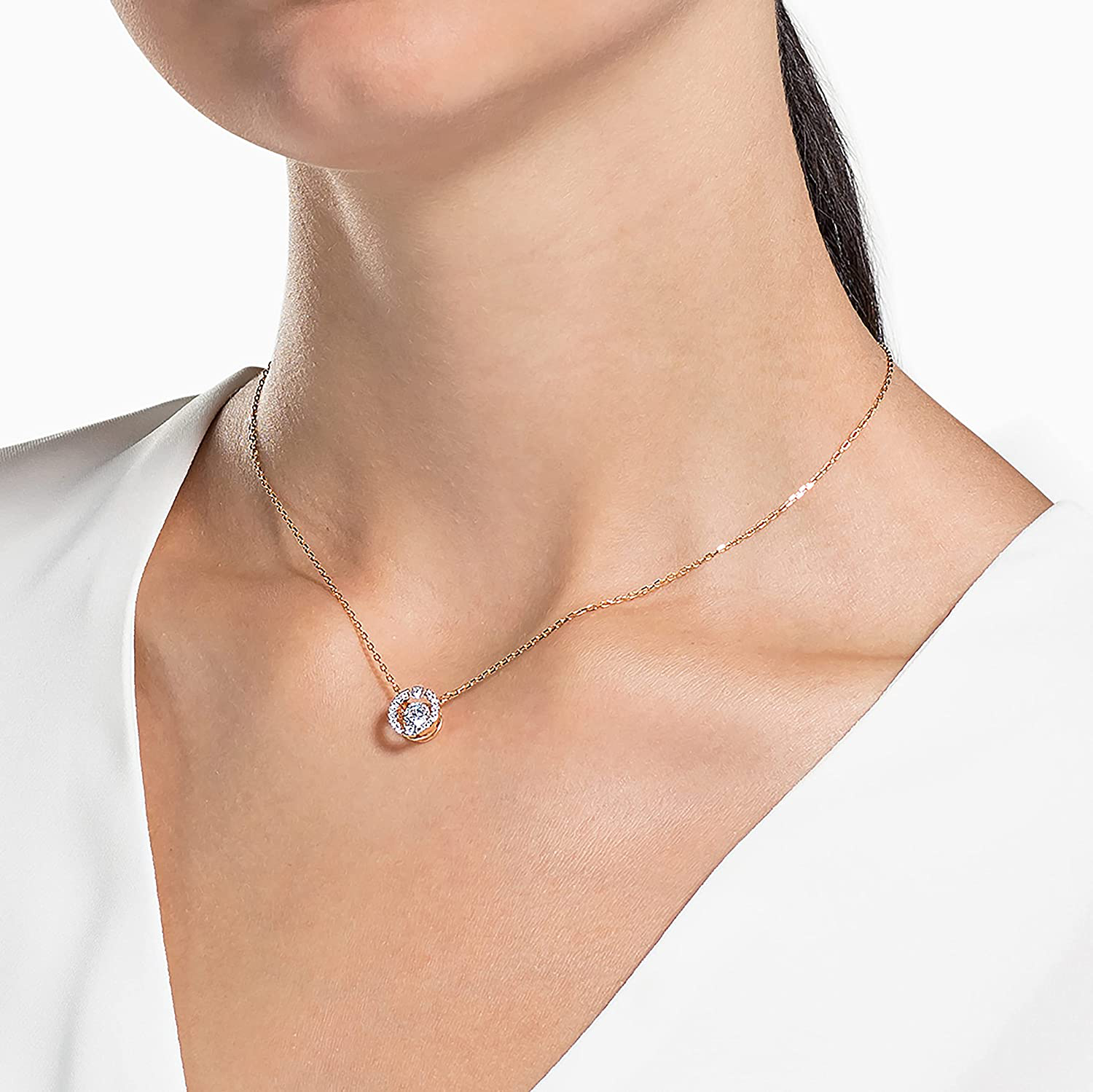 SWAROVSKI Women'S Sparking Dance Crystal Jewelry Collection, Rose Gold Tone Finish