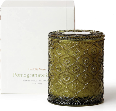 LA JOLIE MUSE Pine Scented Candle, Christmas Candle, Holiday Candle Gifts, Pomegranate Scented Candle, 55 Hours Long Burning, 8.1 OZ