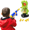 Eaglestone Dinosaur Shooting Toys for Boys, Kids Target Shooting Games W/ Air Pump Gun Birthday Party Supplies & LCD Score Record, Sound, 24 Foam Balls Electronic Target Practice Gift for Toddlers