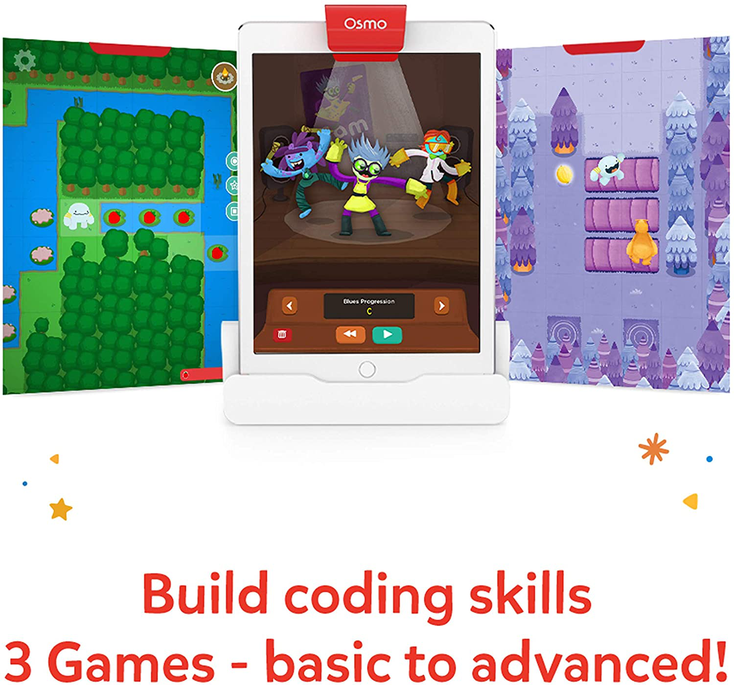 Osmo - Coding Family Bundle for Ipad & Fire Tablet - 3 Educational Learning Games - Ages 5-10+ - Coding Jam, Coding Awbie, Coding Duo - STEM Toy (Osmo Base Required) (Amazon Exclusive)