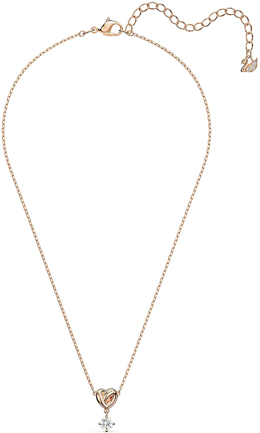 SWAROVSKI Women'S Lifelong Heart Crystal Jewelry Collection, Rose Gold Tone & Rhodium Finish