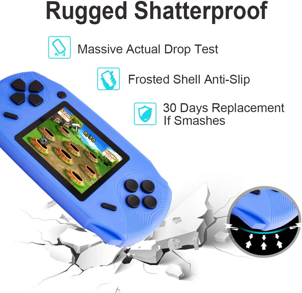 Beijue 16 Bit Handheld Games for Kids Adults 3.0'' Large Screen Preloaded 100 HD Classic Retro Video Games No Need Wifi USB Rechargeable Seniors Electronic Game Player Birthday Xmas Present (Blue)