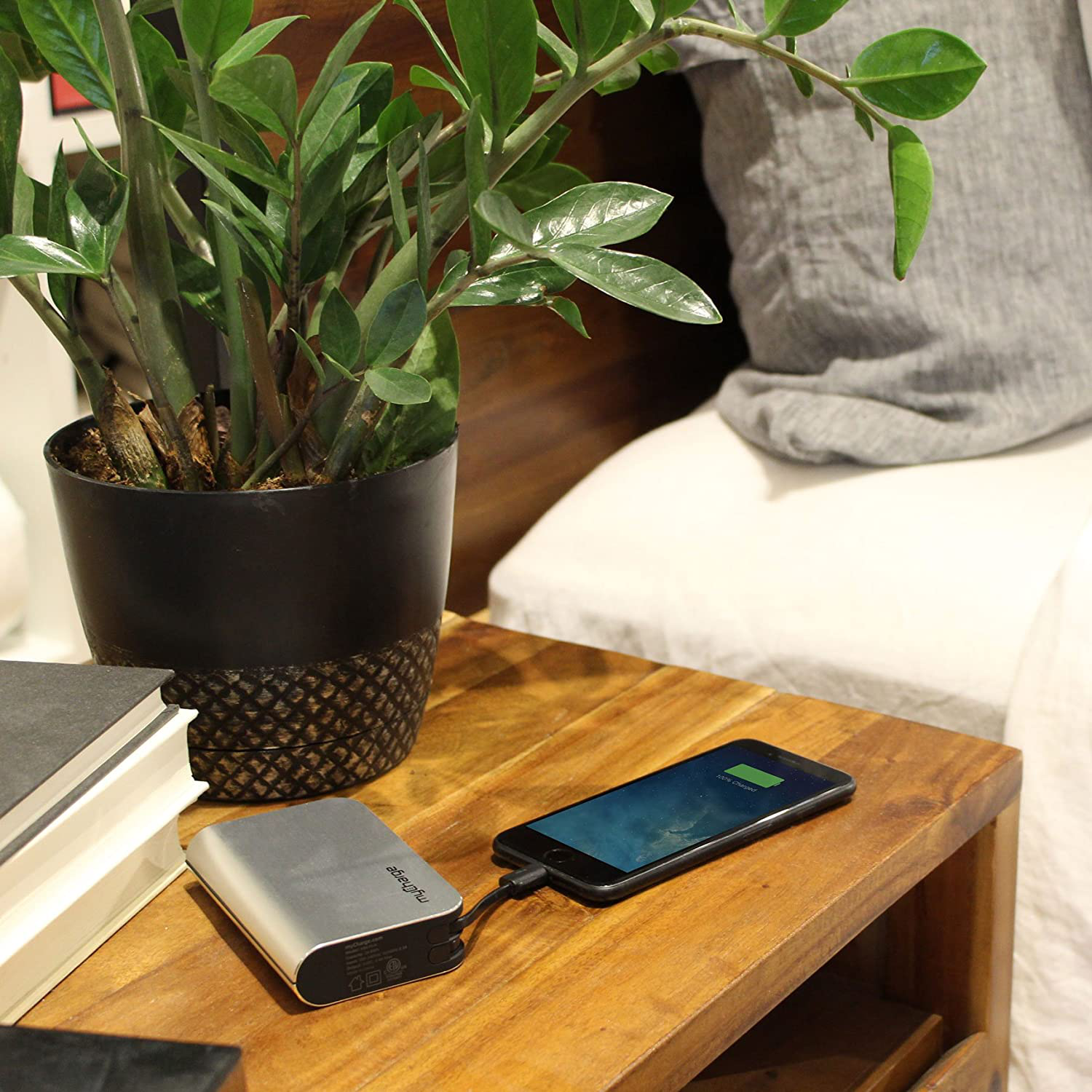 Mycharge Portable Charger for Iphone – Hub 10050 Mah Internal Battery Built in Cable (Lightning, Micro USB) Power Bank Fast Charging Wall Plug USB Battery Pack External Cell Phone Backup, 55 Hrs