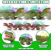 STEAM Life 2 Pack Walking Dinosaur Toys for Kids Green & Brown with 12 Pcs Mini Dinosaur Figures Mouth Moves Roars and Lights up - Electronic Dino Toys Dinosaur Toys for Boys and Girls