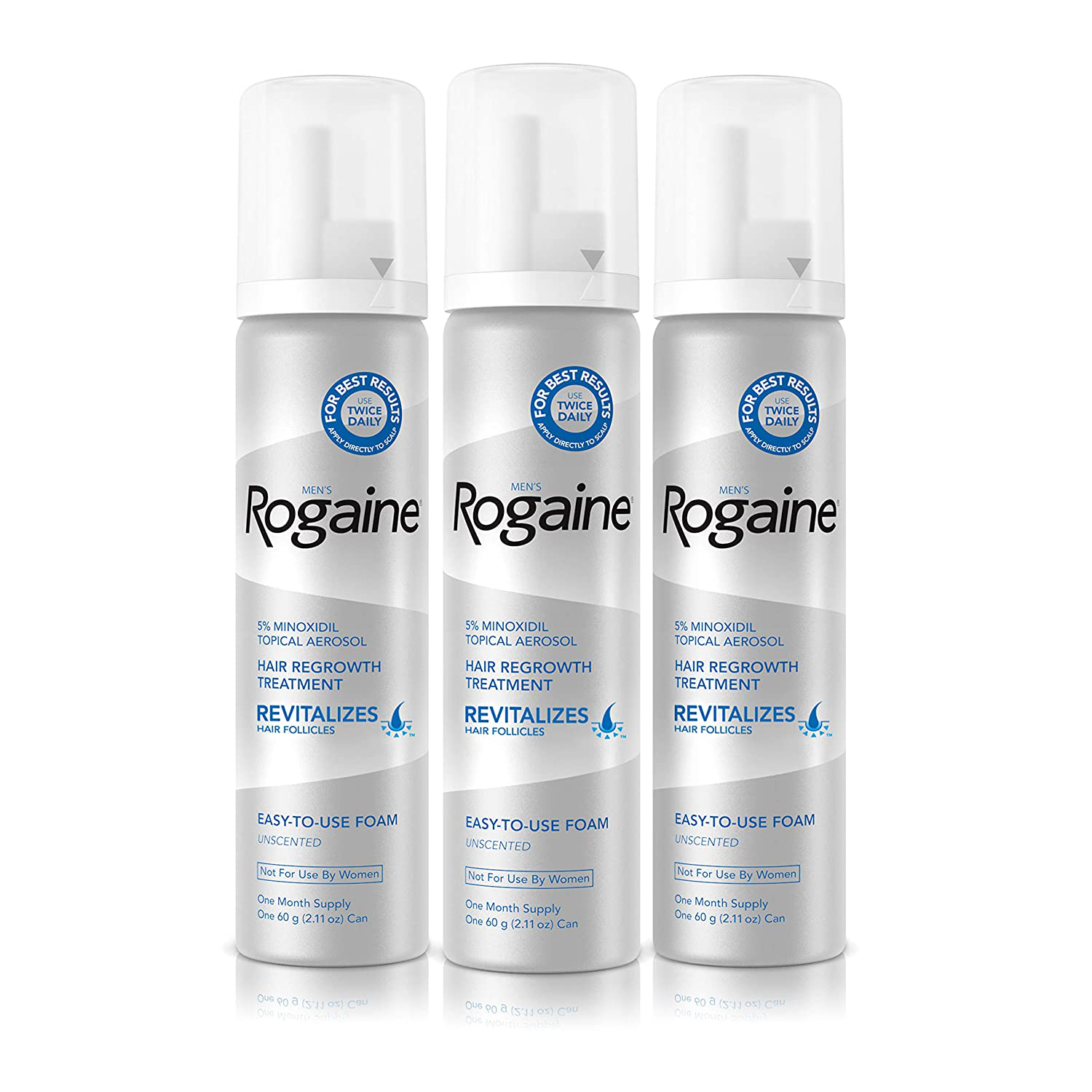 Men'S Rogaine 5% Minoxidil Foam for Hair Loss and Hair Regrowth, Topical Treatment for Thinning Hair, 3-Month Supply