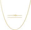KISPER 24K Gold over Stainless Steel 1.2Mm Thin Box Chain Necklace