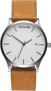 MVMT Classic Mens Watch, 45MM | Leather Band, Minimalist Watch, Analog with Date