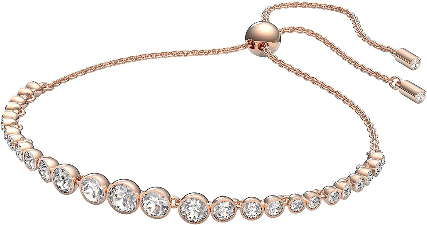 SWAROVSKI Women's Emily Tennis Style Bracelet Collection, Clear Crystals, Blue Crystals, Pink Crystals