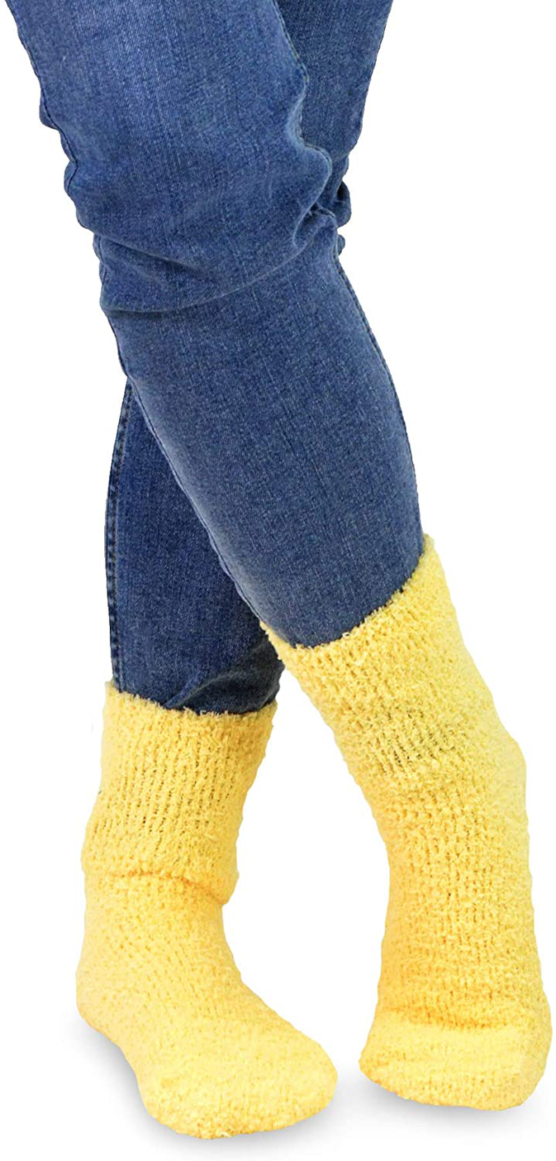 Teehee Winter Holiday Fun Fuzzy Crew Socks for Women 9-Pair with Gift Box
