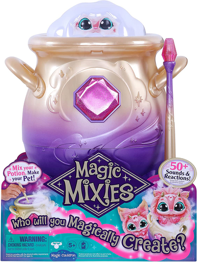 Magic Mixies Magical Misting Cauldron with Interactive 8 Inch Pink Plush Toy and 50+ Sounds and Reactions