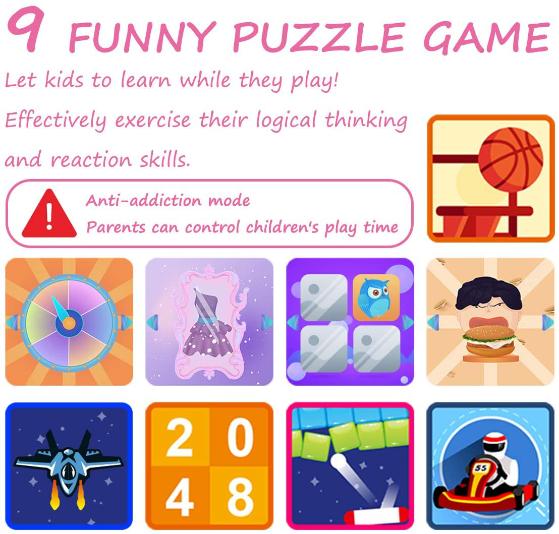 Vakzovy Kids Smart Watch Girls, Gifts for 3-10 Year Old Girls Dual Camera Touchscreen Smart Watch for Kids with Music Player, Educational Toys Toddles Birthday Gift for Girls Ages 6 7 8