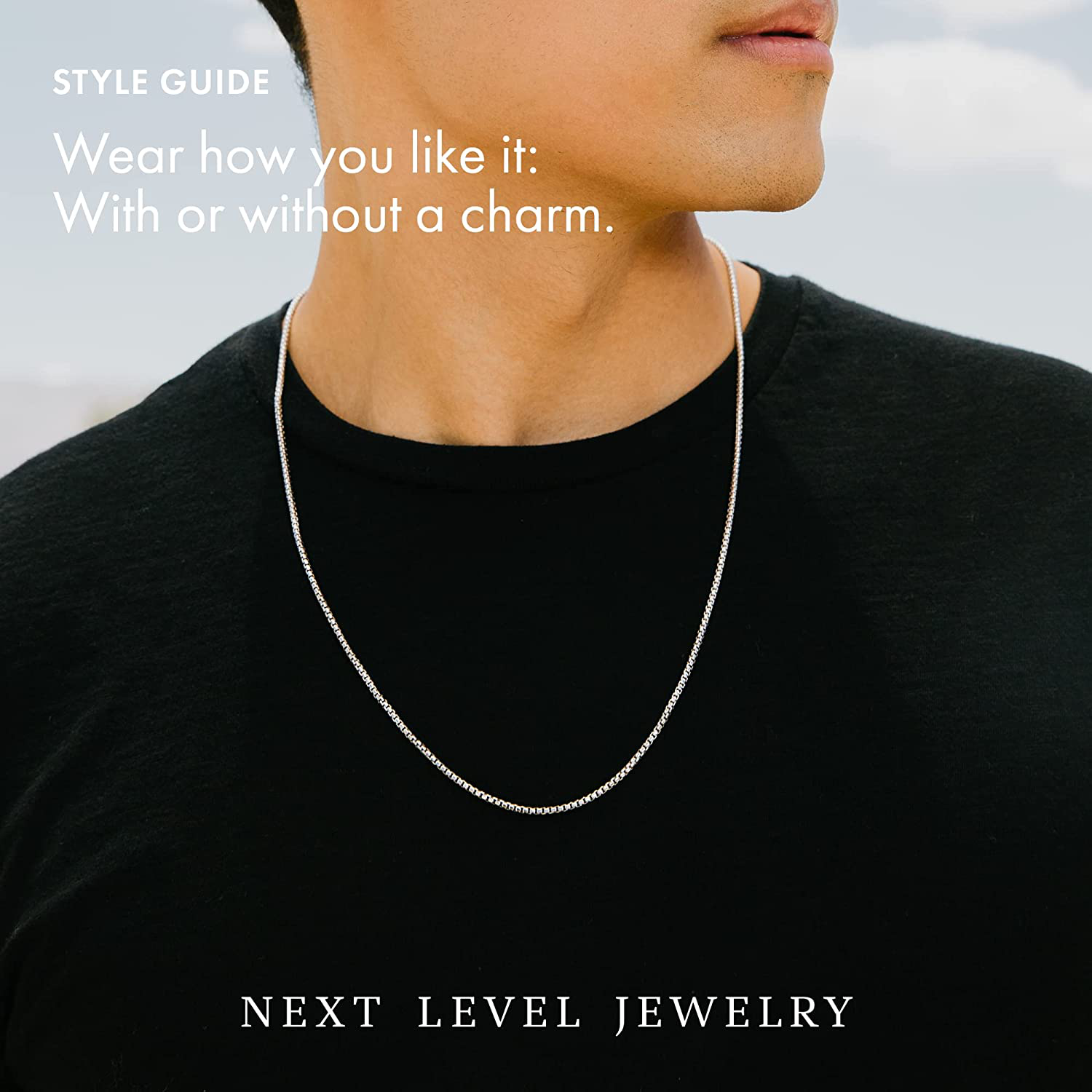 Genuine Solid Sterling Silver round Box Link .925 Rhodium Heavy-Duty Necklace Chains 1MM - 5MM, 16" - 30", Silver Chain for Men & Women, Made in Italy, Next Level Jewelry