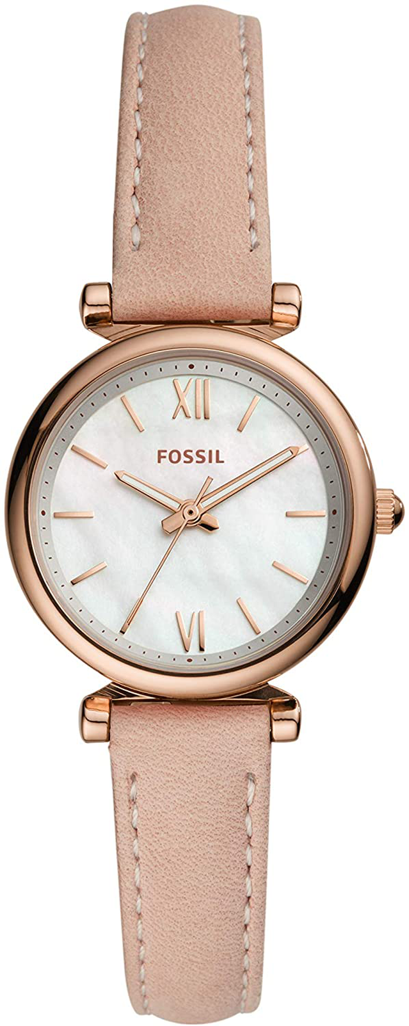 Fossil Women'S Carlie Mini Stainless Steel and Leather Quartz Watch