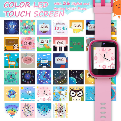 Vakzovy Kids Smart Watch Girls, Gifts for 3-10 Year Old Girls Dual Camera Touchscreen Smart Watch for Kids with Music Player, Educational Toys Toddles Birthday Gift for Girls Ages 6 7 8