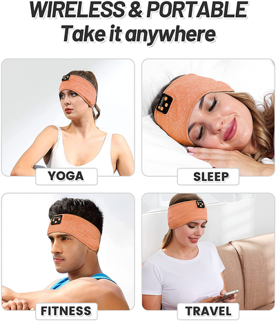 Sleep Headphones Bluetooth Sleeping Headband, Perytong Sleeping Headphones Music Sports Headband, Ultra-Soft Headphones Headband for Side Sleepers, Sleeping Gifts for Men Women