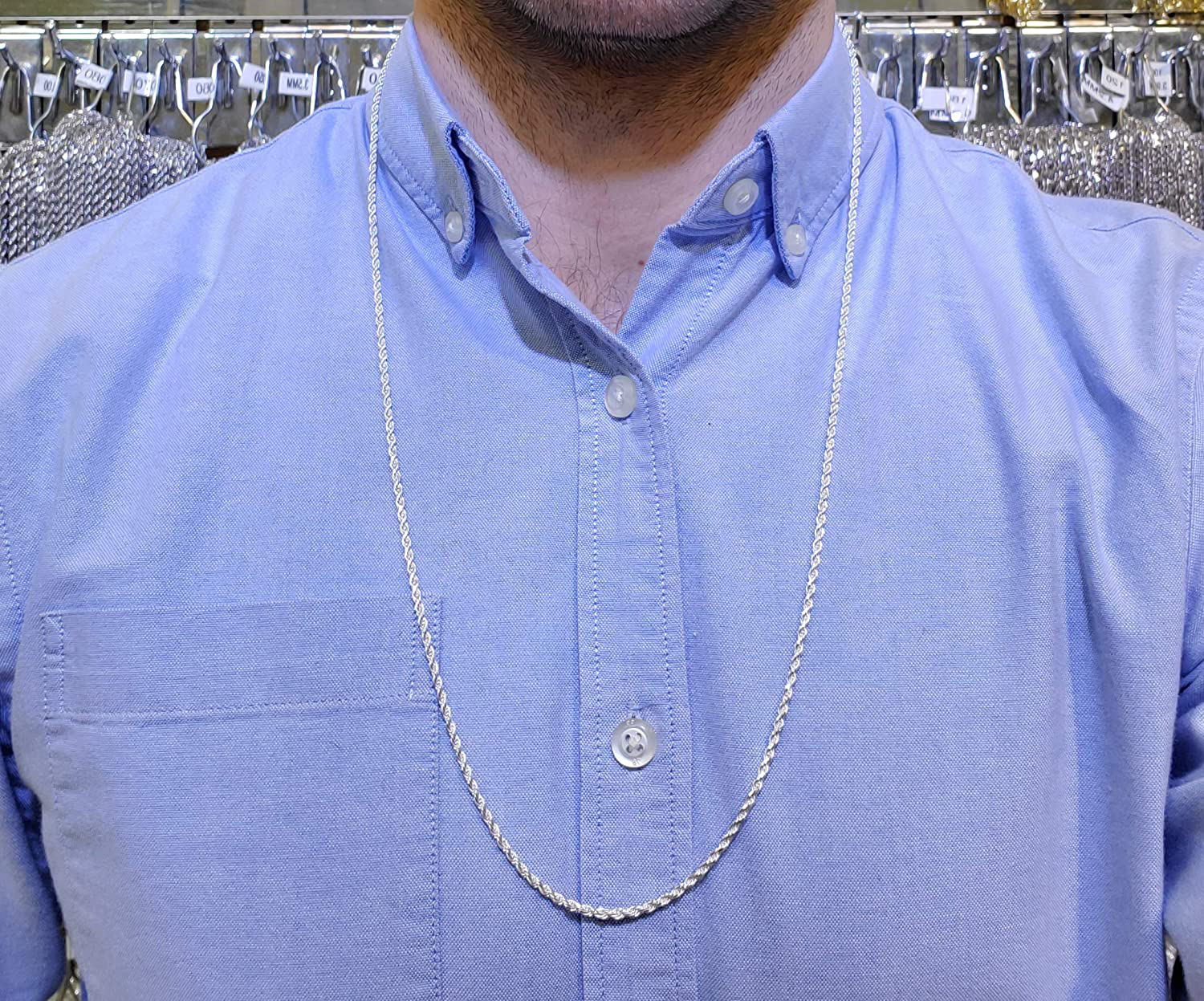 Authentic Solid Sterling Silver Rope Diamond-Cut Braided Twist Link .925 Itprolux Necklace Chains 1.5MM - 5.5MM, 16" - 30", Made in Italy, Men & Women, Next Level Jewelry