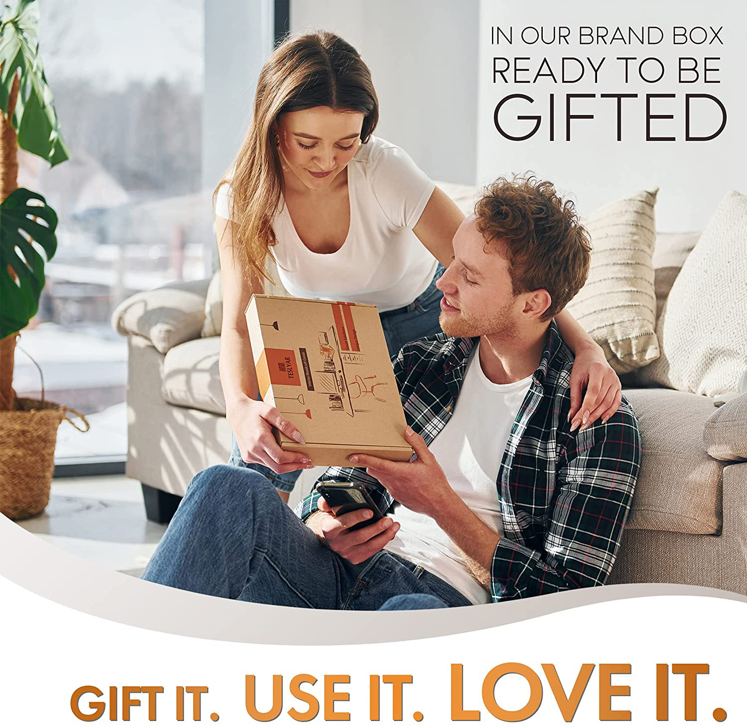 TESLYAR Wood Phone Docking Station Ash Key Holder Wallet Stand Watch Organizer Men Gift Husband Wife Anniversary Dad Birthday Nightstand Purse Father Graduation Male Travel Idea Gadget (Black)