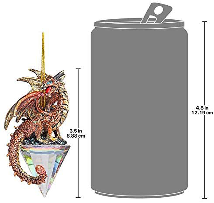 Design Toscano Diamond Dragon Gothic Holiday Christmas Ornament, Single, Full Color