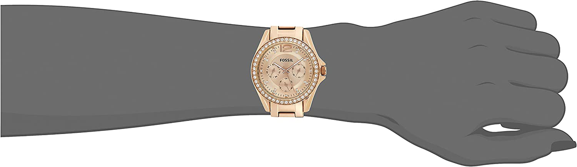 Fossil Women'S Riley Stainless Steel Crystal-Accented Multifunction Quartz Watch