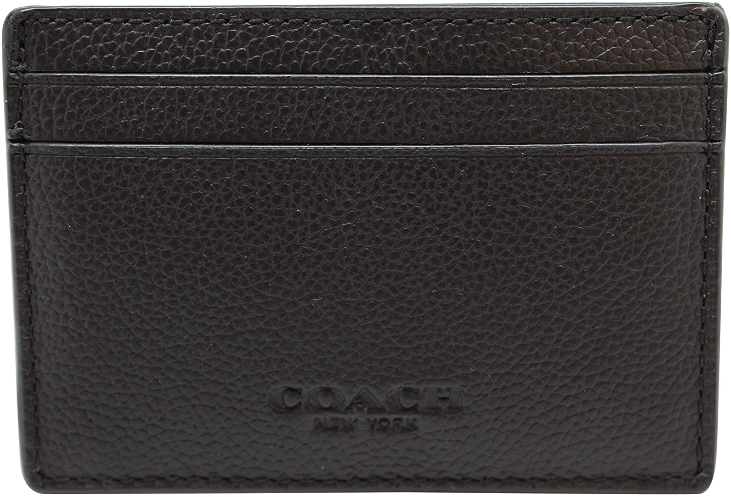 Coach Men'S Money Clip Card Case Calf Leather Wallet, F75459