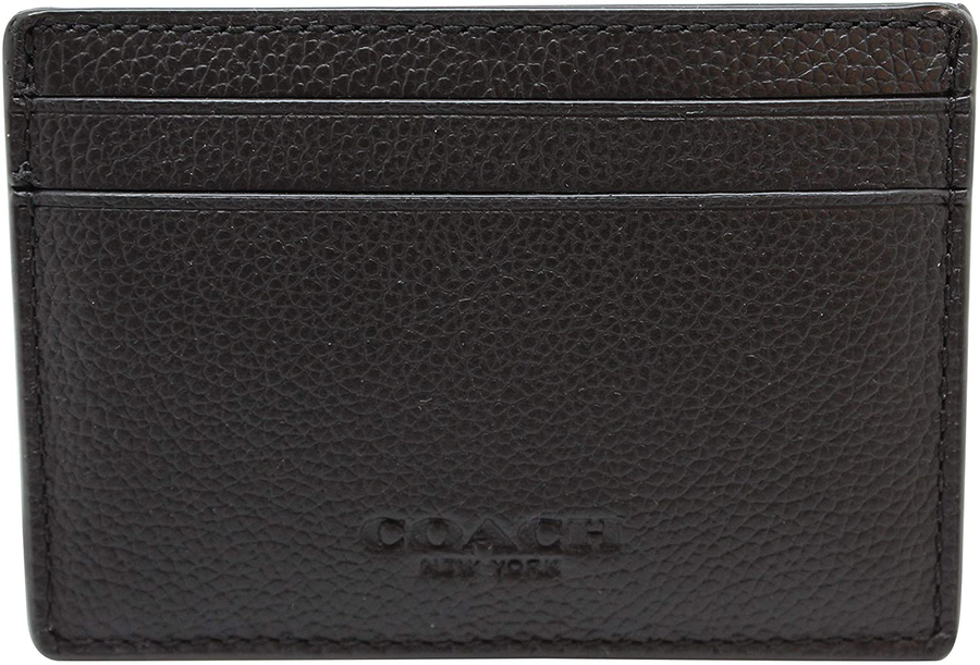 Coach Men'S Money Clip Card Case Calf Leather Wallet, F75459