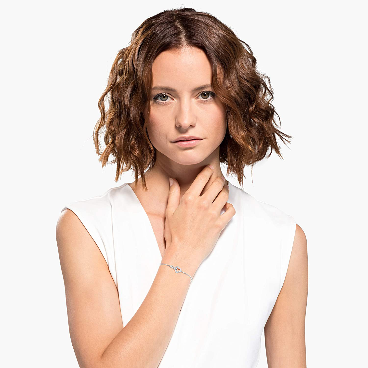 SWAROVSKI Women'S Infinity Heart Jewelry Collections, Rose Gold Tone & Rhodium Finish, Clear Crystals