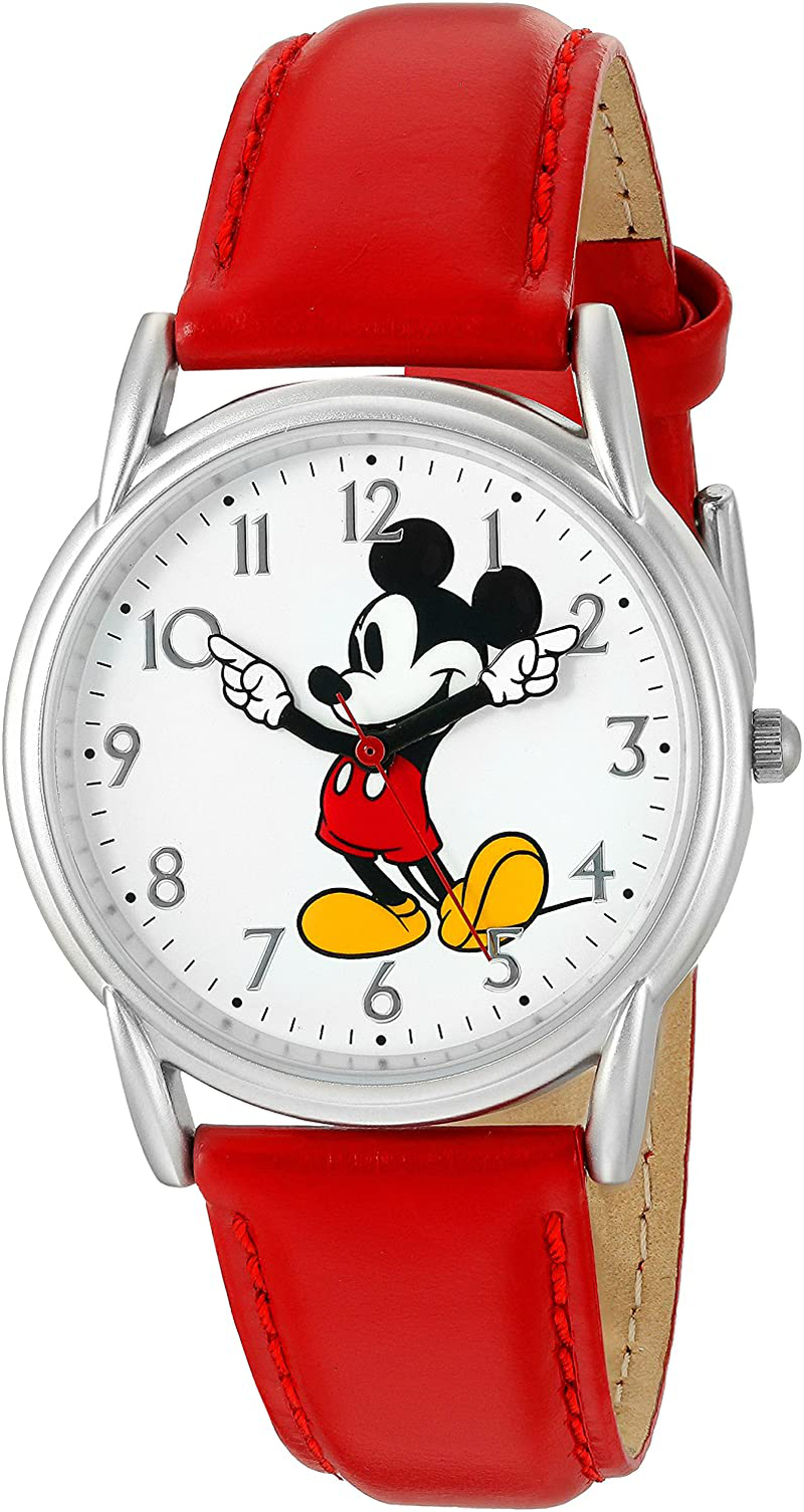 Disney Women'S 'Mickey Mouse' Quartz Metal Watch, Color:Red (Model: W002753)