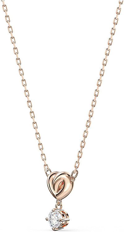SWAROVSKI Women'S Lifelong Heart Crystal Jewelry Collection, Rose Gold Tone & Rhodium Finish