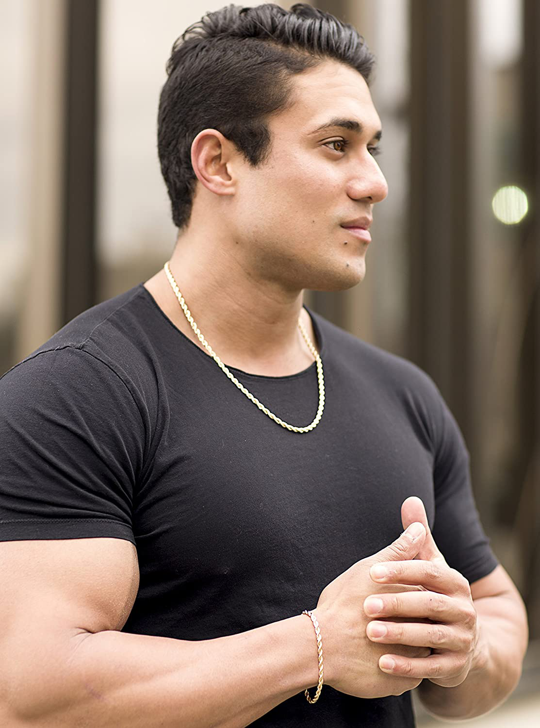 LIFETIME JEWELRY 5Mm Rope Chain Necklace 24K Real Gold Plated for Men Women Teen