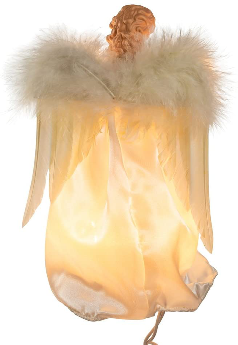Kurt Adler 10-Light 9-Inch Ivory and Gold Angel Treetop