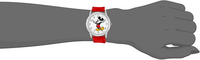 Disney Women'S 'Mickey Mouse' Quartz Metal Watch, Color:Red (Model: W002753)