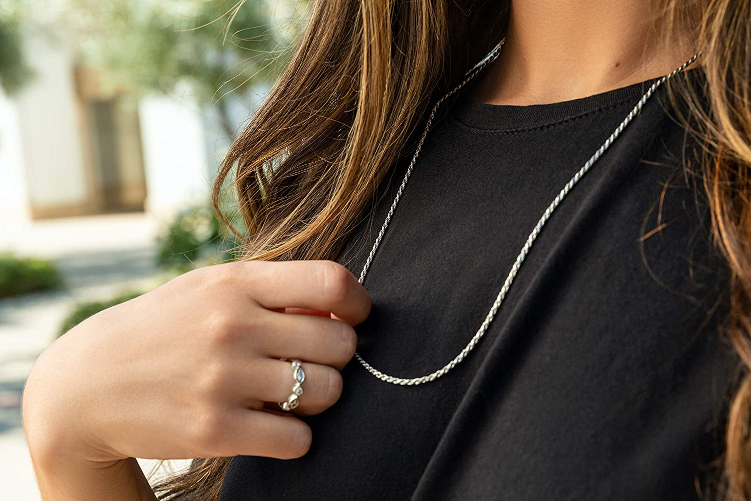 Authentic Solid Sterling Silver Rope Diamond-Cut Braided Twist Link .925 Rhodium Necklace Chains 1.5MM - 5.5MM, 16" - 30", Made in Italy, Men & Women, Next Level Jewelry