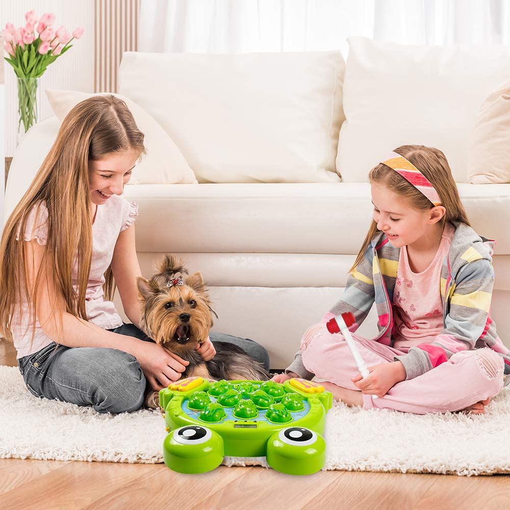 YEEBAY Interactive Whack a Frog Game, Learning, Active, Early Developmental Toy, Fun Gift for Age 3, 4, 5, 6, 7, 8 Years Old Kids, Boys, Girls,2 Hammers Included