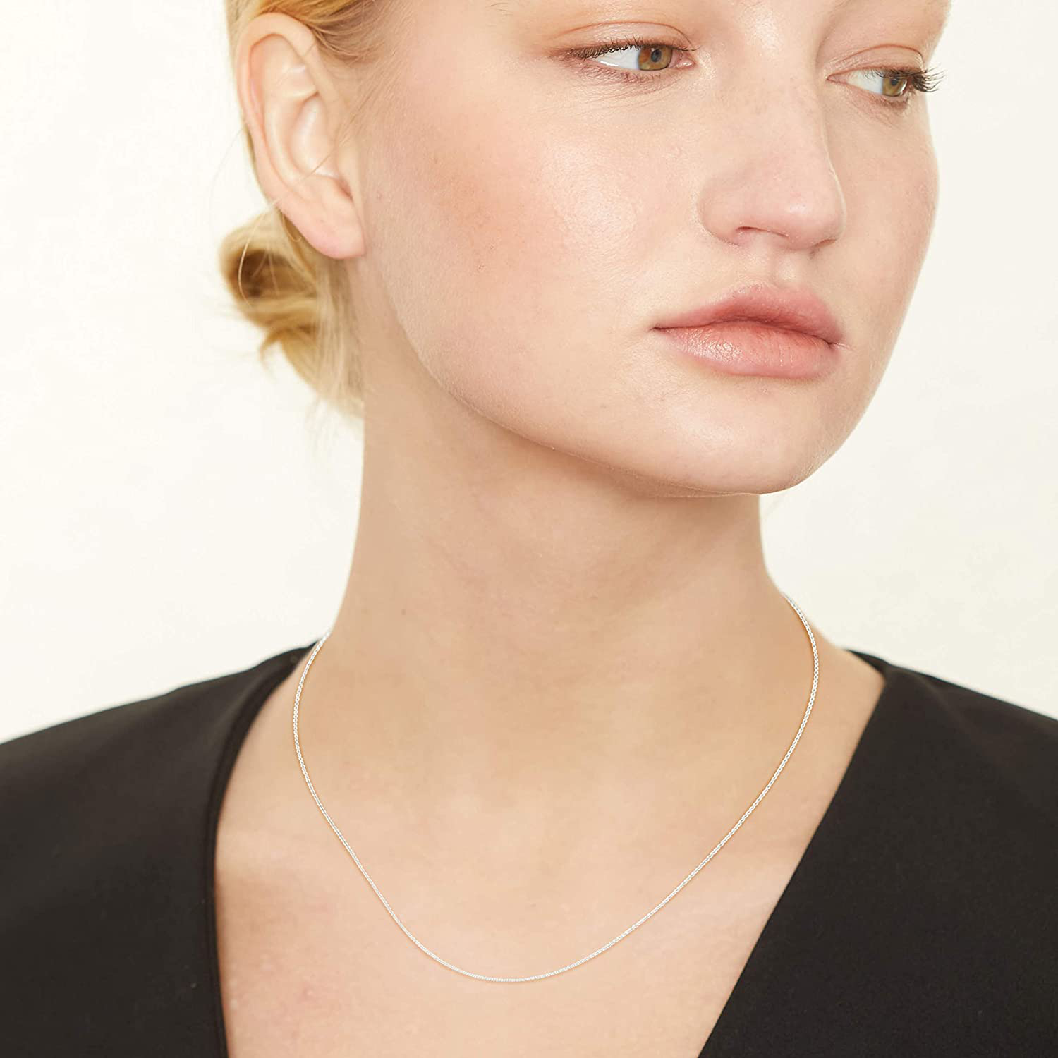 KISPER Silver Box Chain Necklace – Thin, Dainty, 925 Sterling Silver Jewelry for Women & Men with Spring Ring Clasp – Made in Italy