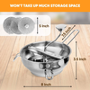 Ergonomic Food Mill Stainless Steel with 3 Grinding Milling Discs, Milling Handle & Stainless Steel Bowl - Rotary Food Mill for Tomato Sauce, Applesauce, Puree, Mashed Potatoes, Jams, Baby Food