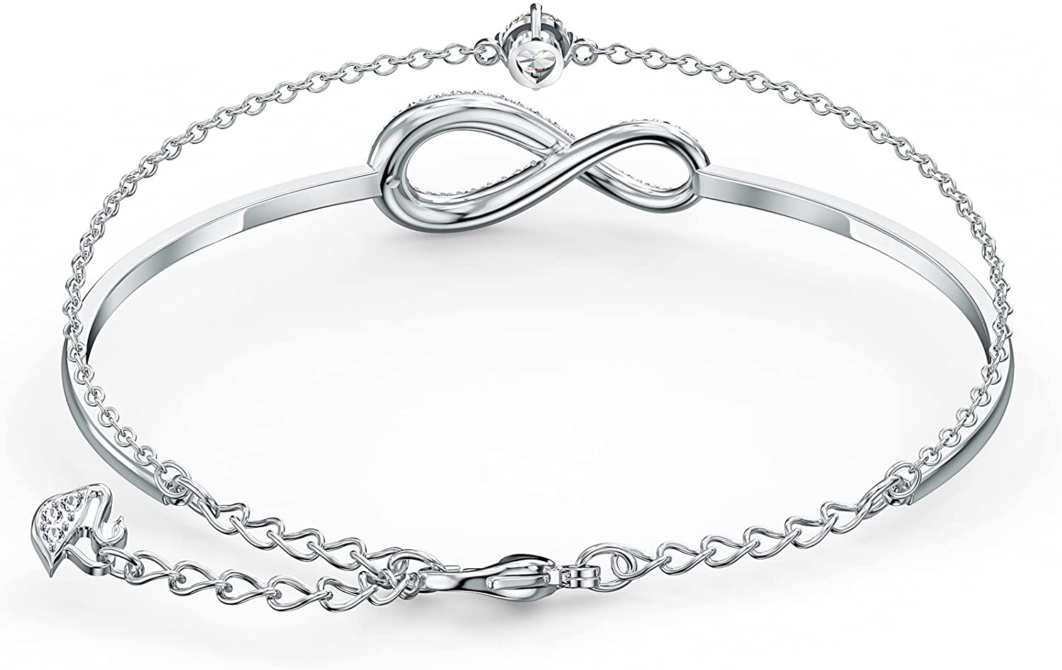 SWAROVSKI Women'S Infinity Crystal Jewelry Collections, Rhodium & Rose Gold Tone Finish