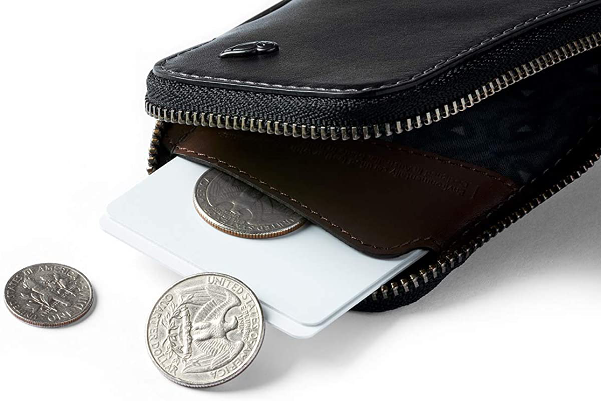 Bellroy Card Pocket (Small Leather Zipper Card Holder Wallet, Holds 4-15 Cards, Coin Pouch, Folded Note Storage)