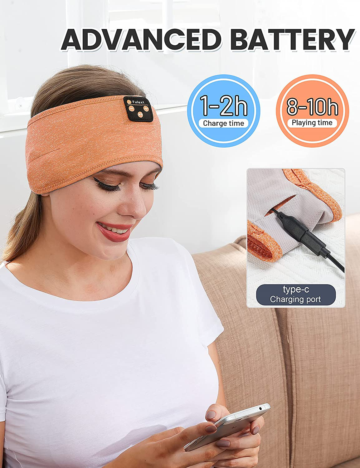 Sleep Headphones Bluetooth Sleeping Headband, Perytong Sleeping Headphones Music Sports Headband, Ultra-Soft Headphones Headband for Side Sleepers, Sleeping Gifts for Men Women