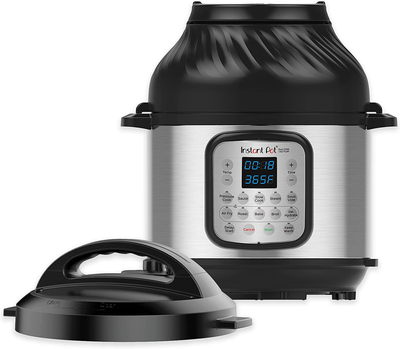 Instant Pot Duo Crisp 11-In-1 Electric Pressure Cooker with Air Fryer Lid, 8 Quart Stainless Steel/Black, Air Fry, Roast, Bake, Dehydrate, Slow Cook, Rice Cooker, Steamer, Sauté