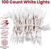 Prextex 100-Count White Christmas Lights with White Wire, String Lights for Holiday Decorations, Christmas Tree Lights, Holiday Party, Wedding, Xmas, Home, Indoor & Outdoor Use (18 Ft Long)
