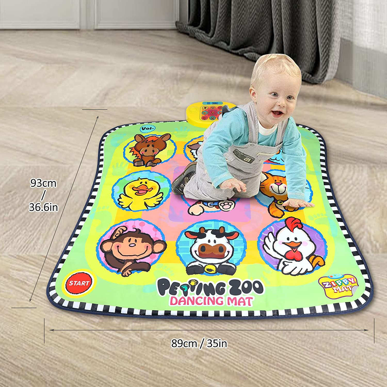 Rhfugui Dance Mat, Kids Musical Mats, Dance Pad with LED Lights, Adjustable Volume, Built-In Music, Games for Girls with 3 Challenge Levels,The Birthday Gift Toy for Girls & Boys over 3 Years