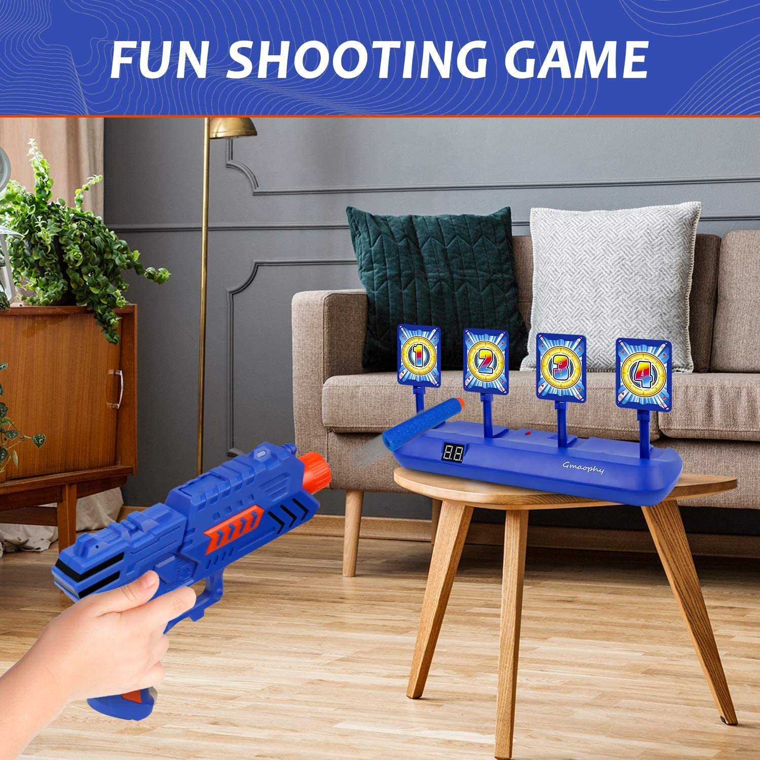 Digital Shooting Targets with Foam Dart Toy Shooting Blaster , 4 Targets Auto Reset Electronic Scoring Toys, Shooting Toys for Age of 5 6 7 8 9 10+ Years Old Kid Boys Girls, Compatible with Nerf Toys